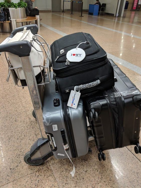 baggage cart at airport for the final result of my airmule review