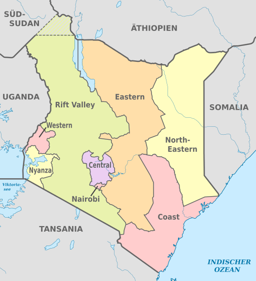 map of kenya regions