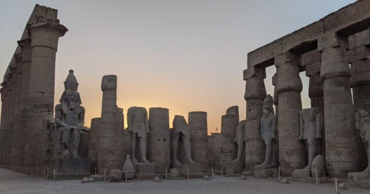 luxor temple at sunset