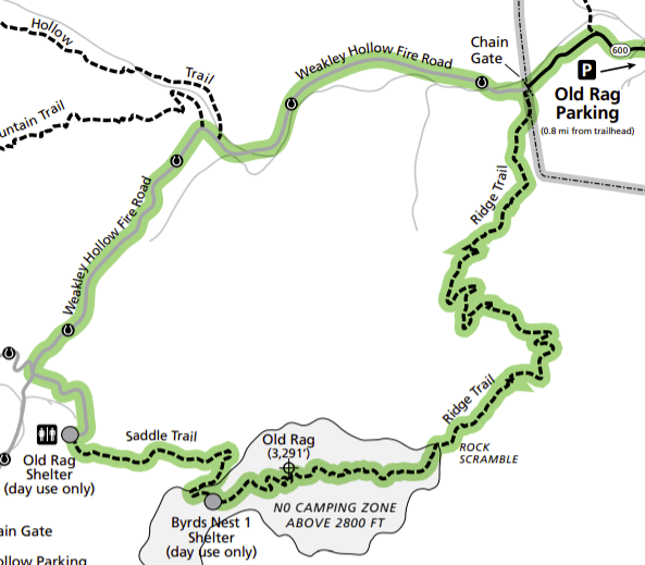 old rag trail map