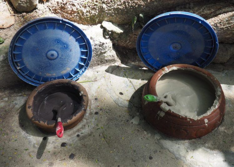 pots of mud