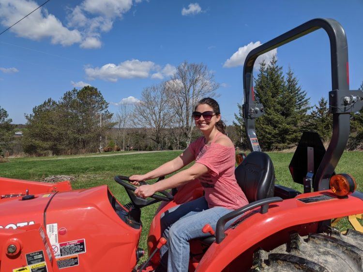 becky sitting on tractor