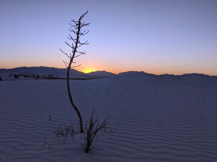 sunset at white sands