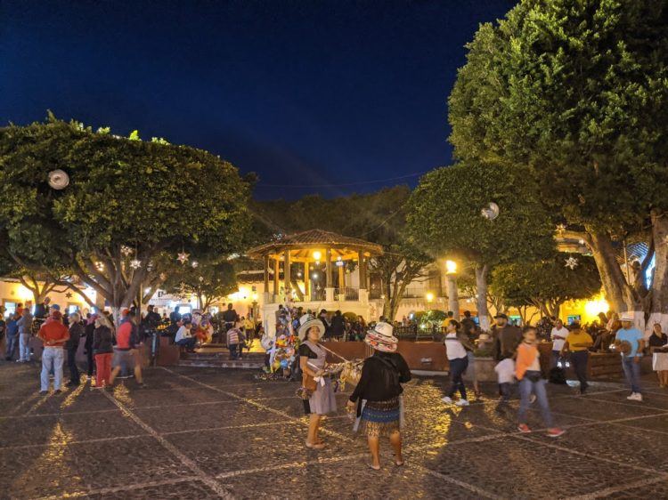 taxco zocalo at night