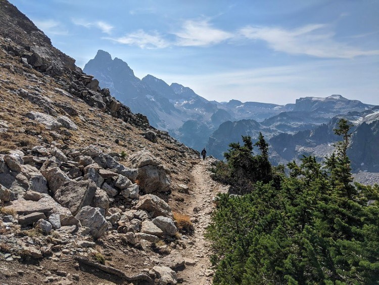 downhill trail in mountains