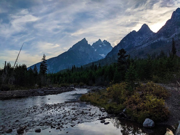 mountains at dusk