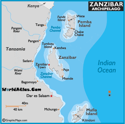 pemba island map