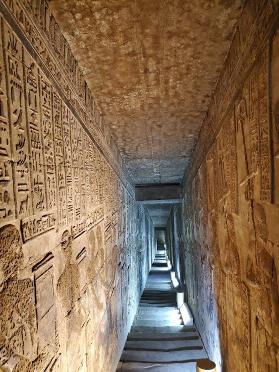 corridor in dendera temple of hathor