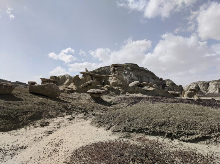 approaching the rock formations