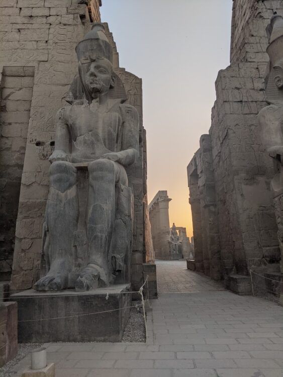 temple of luxor at sunset