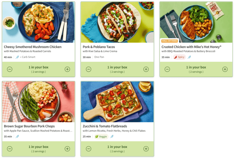 hello fresh meal plan