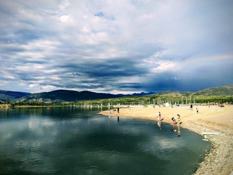 beach at frisco bay marina between denver and telluride