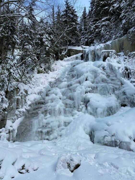 cloudland falls winter franconia notch