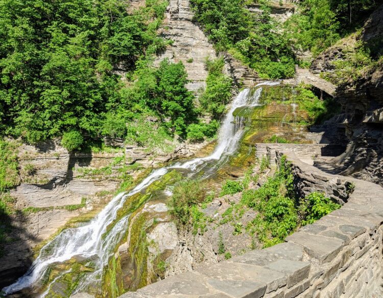 long waterfall along robert tremain state park trail