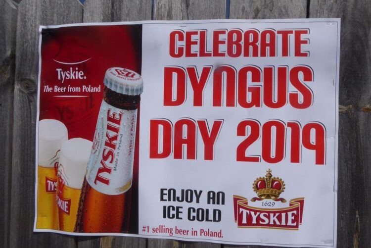 tyskie polish beer on dyngus day