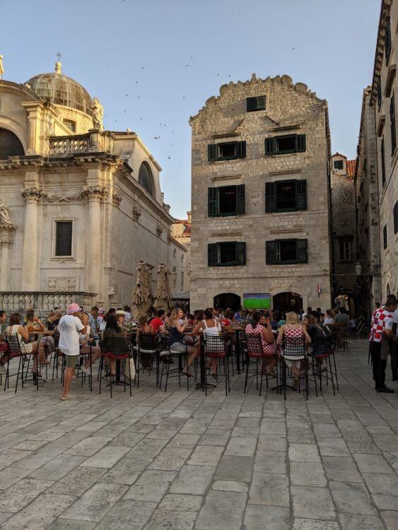 watching football in dubrovnik old town