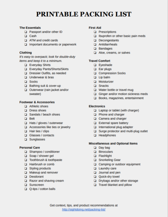 The Ultimate Beach Packing Checklist And Lots Of Tips Free Printable 