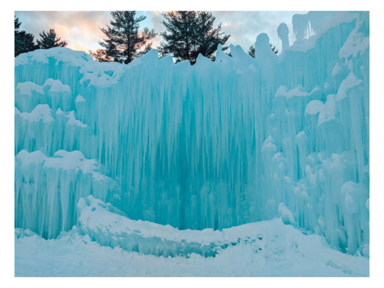 NH Ice Castle before sunset