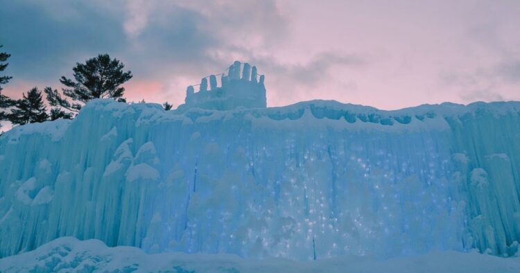 illuminated ice castle