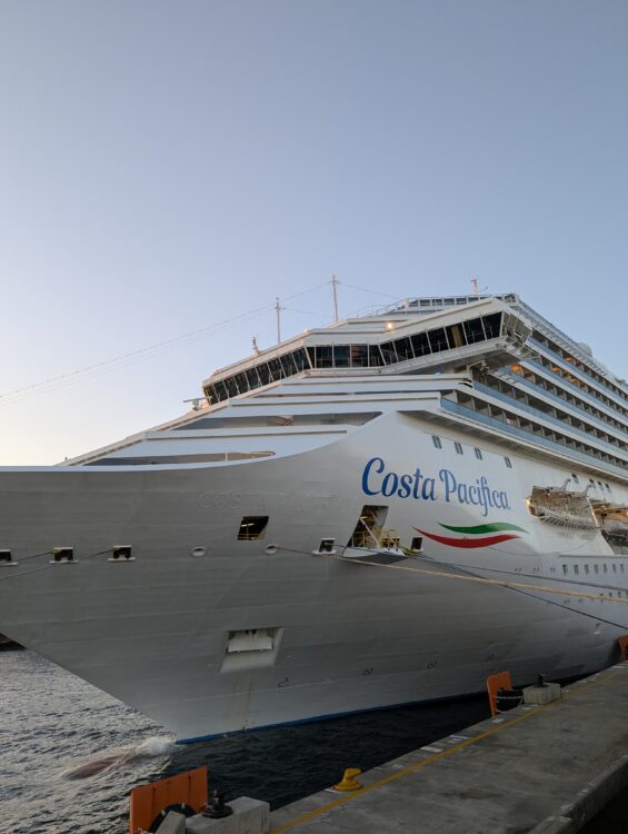 Costa Pacifica cruise ship docked in the Dominican republic