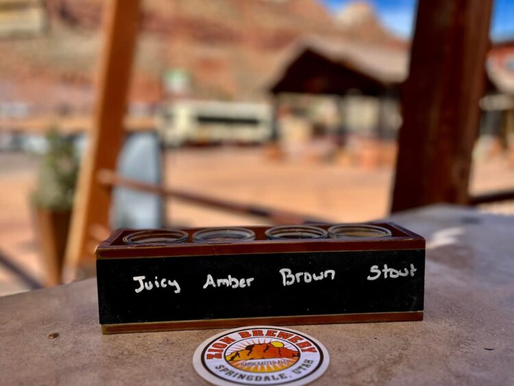 Zion brewing flight of beer