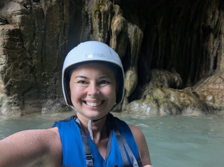 canyoning selfie in amber cove Dominican republic
