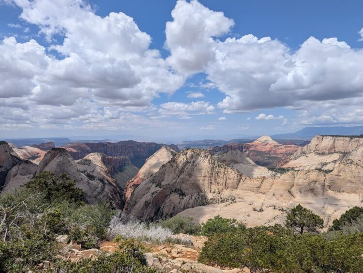 scenic views along zion's west rim trail