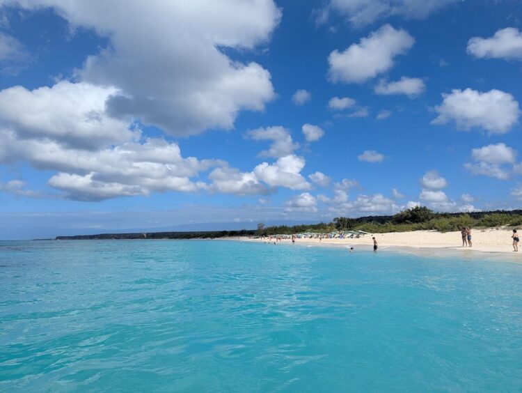 perfect blue water at a dominican Republic beach