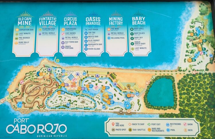 Cabo Rojo cruise terminal map of amenities
